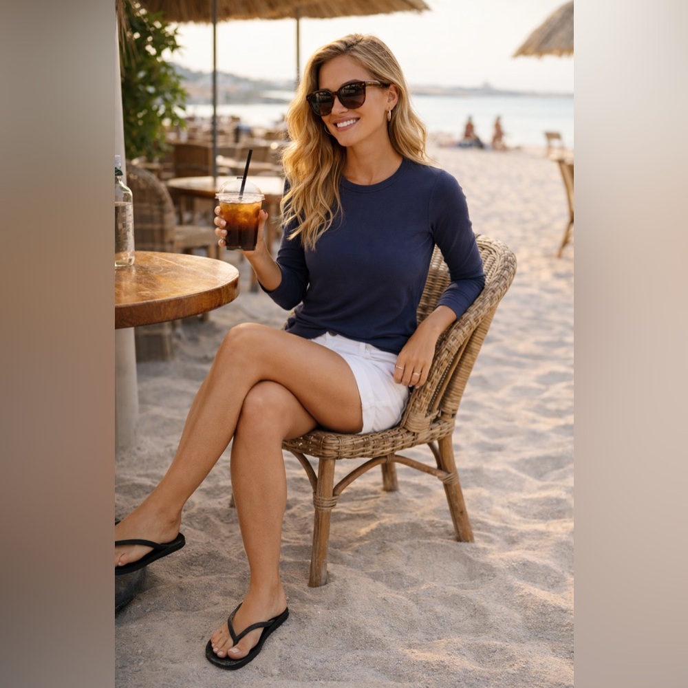 GAP Ribbed Long Sleeve in Deep Blue NWT